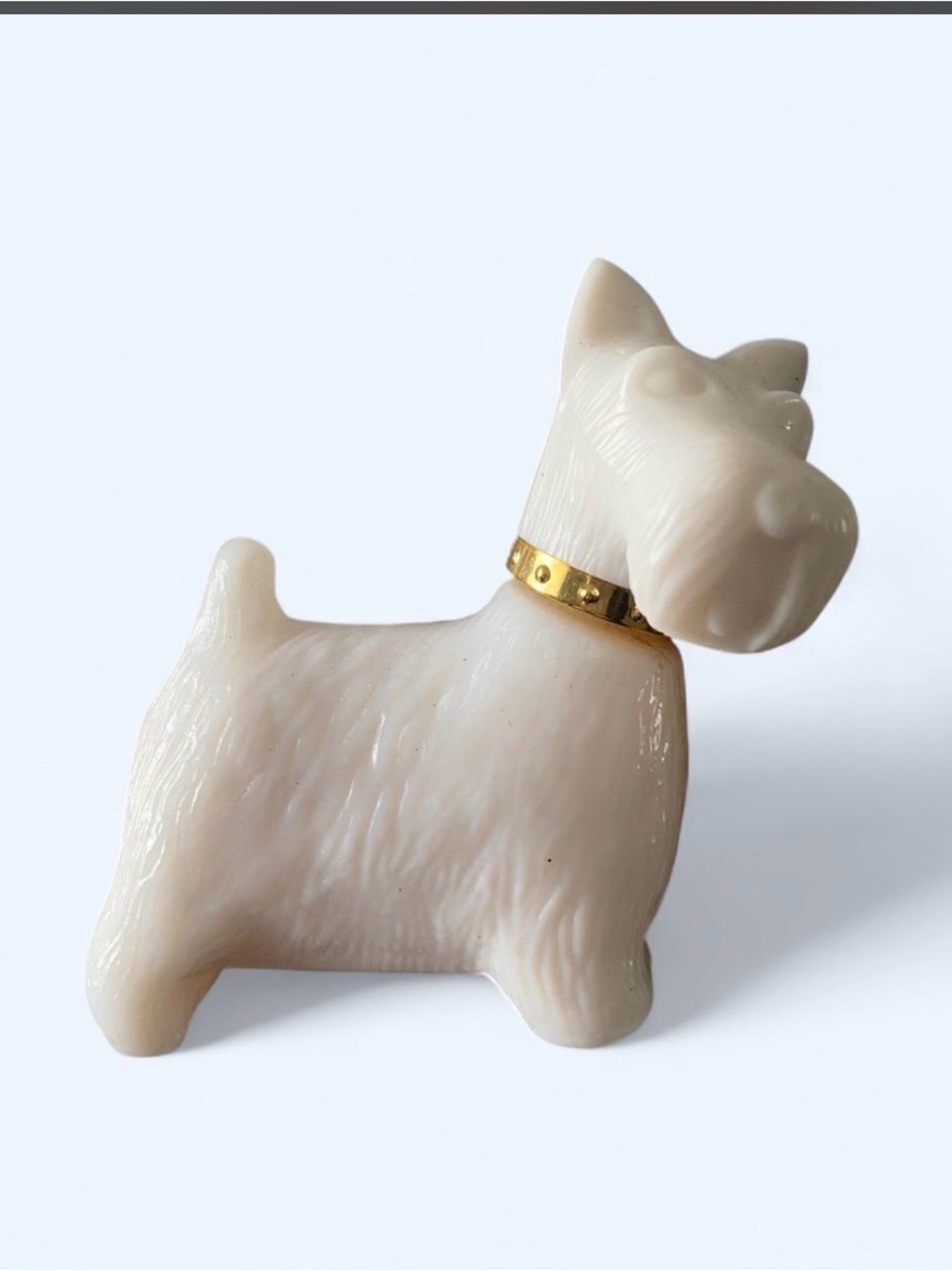 Avon White Scottie Dog with Gold Collar